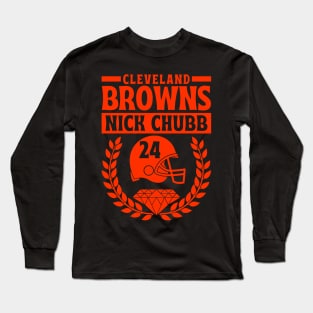 Cleveland Browns 24 Nick Chubb American Football Long Sleeve T-Shirt